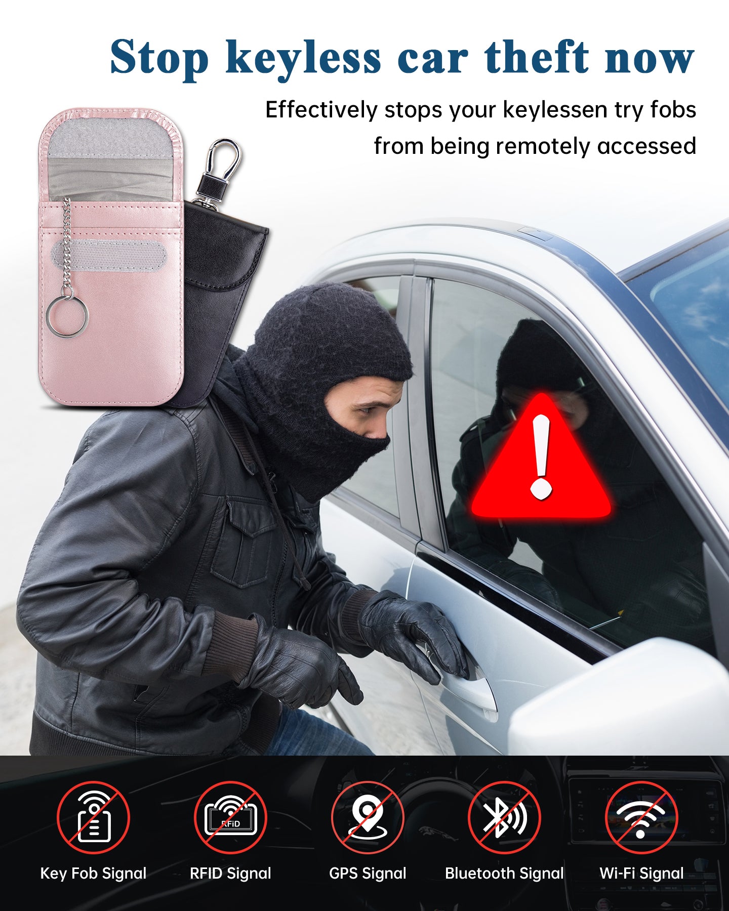 Faraday Bag for Key Fob (1/2 Pack) Car RFID Signal Blocking, Anti-Theft  Pouch