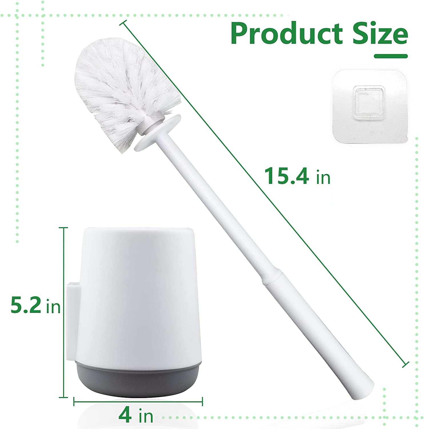 Toilet Brush and Holder,Compact Size Toilet Bowl Brush with